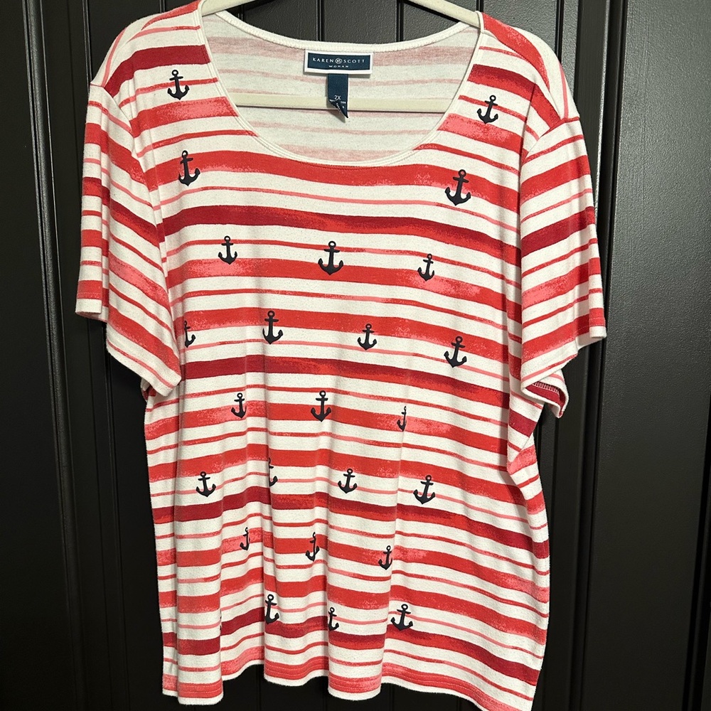 Nautical short sleeve top